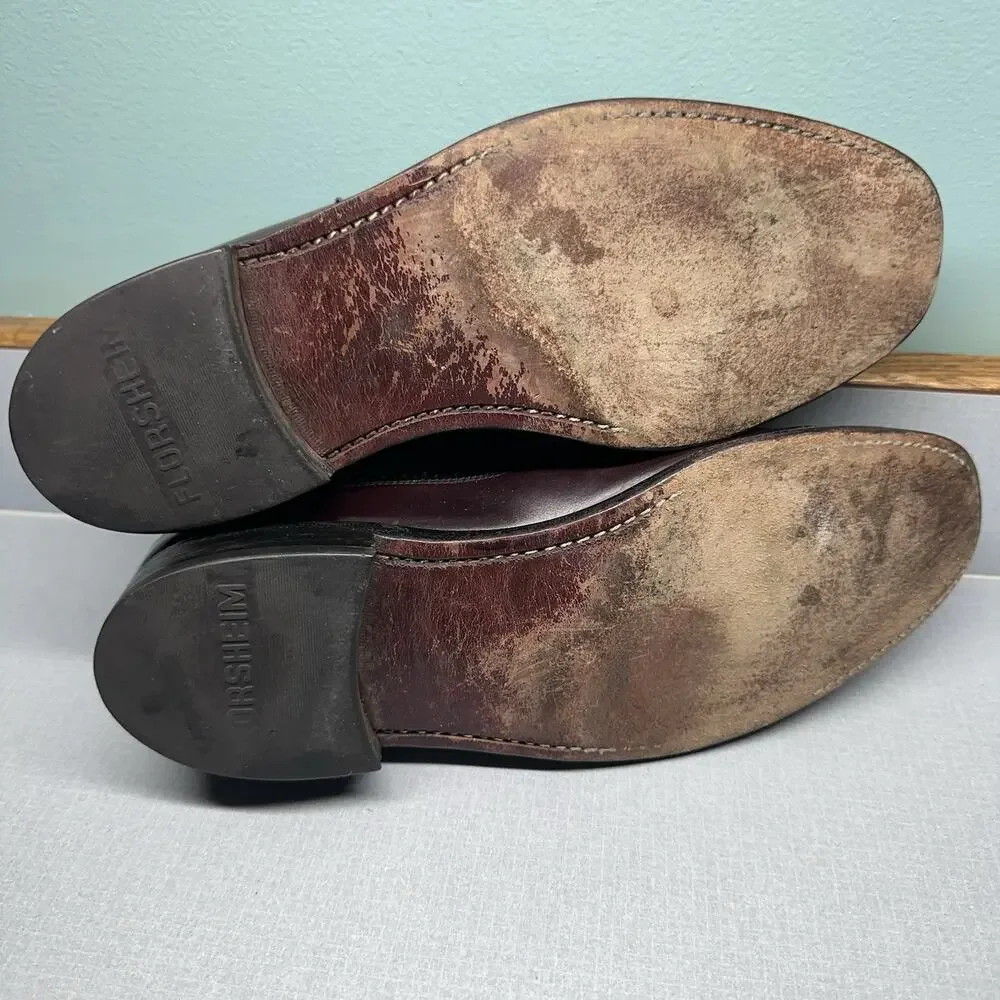 Men's Florsheim Imperial‎ Kenmoor Longwing Oxfords Dress Shoes SZ 7.5 D Burgundy